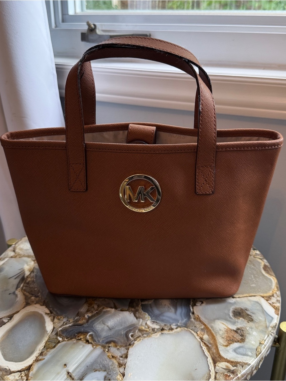 Michael Kors Small Brown Saffiano Leather Tote